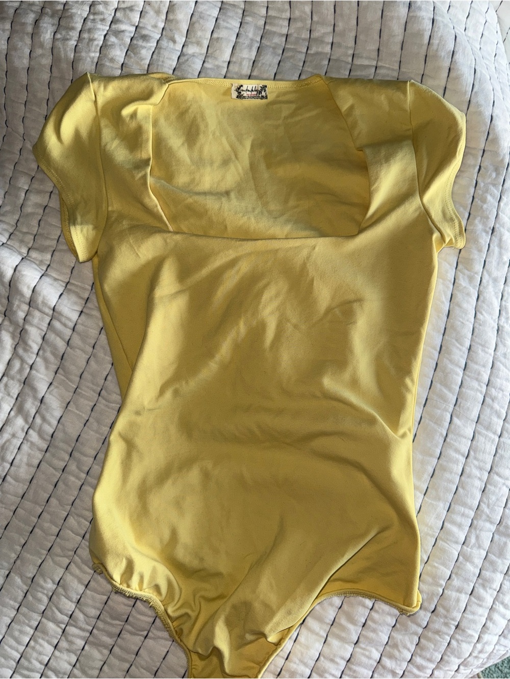 Yellow Free People Square-Neck Women’s Bodysuit